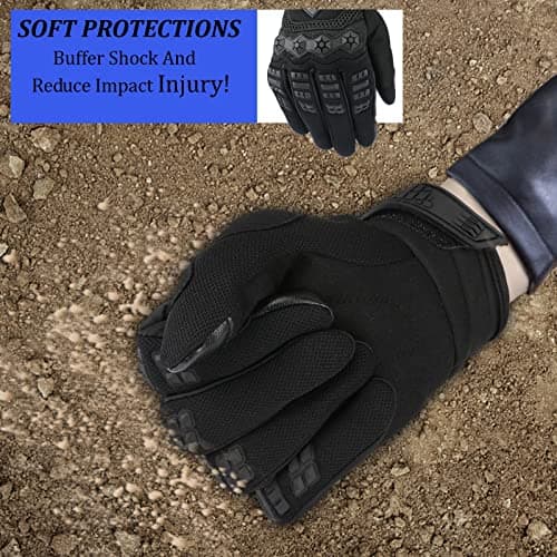 Men's Touch-Screen Dirt Bike Gloves - Black, Small, Motocross MTB Off-Road