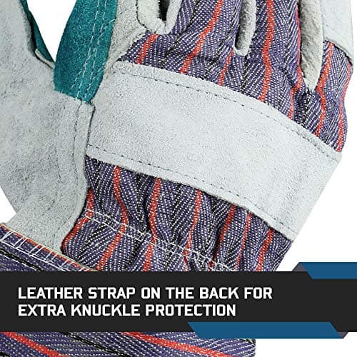 Cowhide Split Leather Safety Gloves with Rubberized Cuff