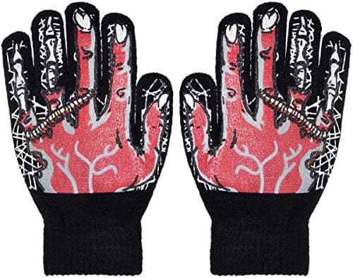 Polar Wear Skeleton Monster Knit Gloves for Boys & Girls Winter — B6b1568 Monster Red