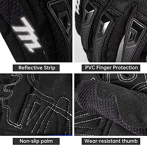 Touchscreen Motorcycle Gloves for Men & Women - Carbon Fiber Knuckles MD66