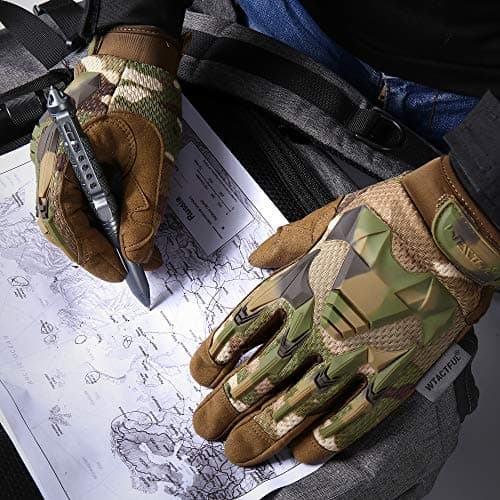 TACTICAL RUBBER GUARDS FOR MEN, BREATHABLE & TOUCHSCREEN CAPABLE Outdoor Gloves