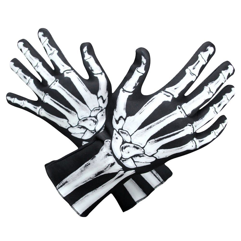 Amosfun Full Finger Halloween Skeleton Gloves Unisex Cosplay Costumes