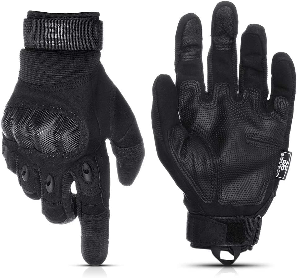 Tactical Shooting Gloves for Men and Women with Touchscreen - Durable and Comfortable — Black - Hard Knuckle