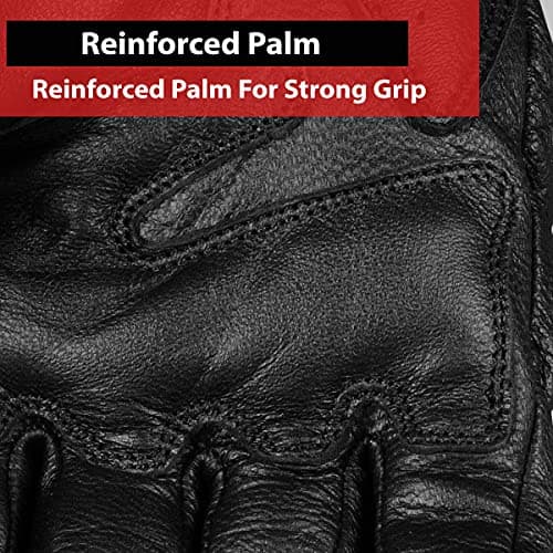 Vintage Goatskin Leather Motorcycle Gloves for Men's Cycling Racing Powersports