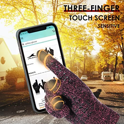 Achiou Winter Gloves for Men & Women - Touch Screen Compatible Warm Running Gloves