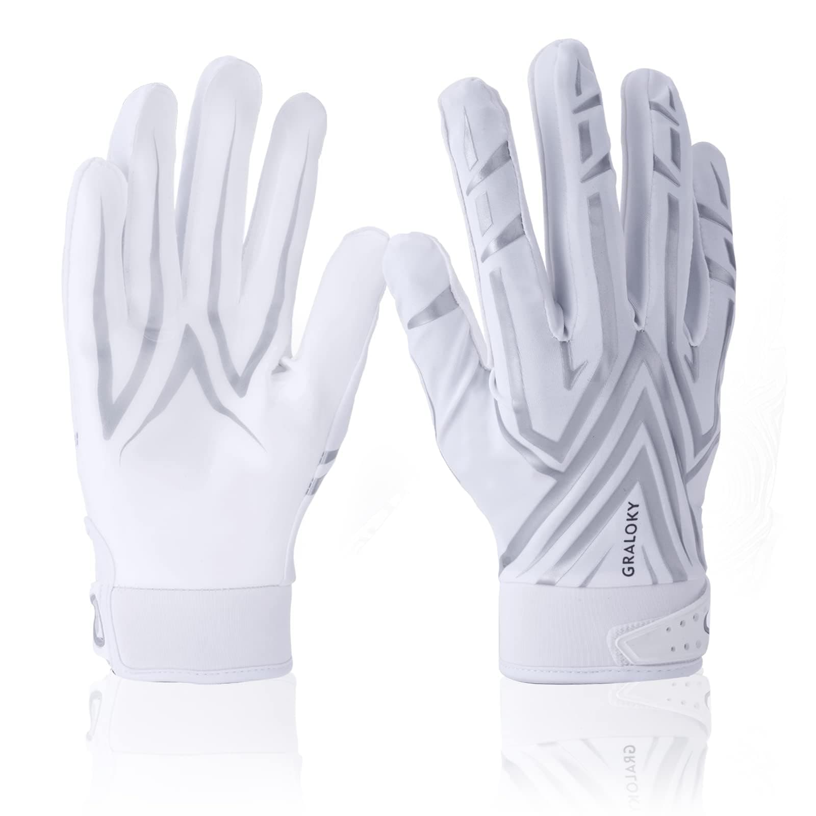 Ultra Sticky Football Gloves Men Women, White Enhanced Performance Tacky Grip