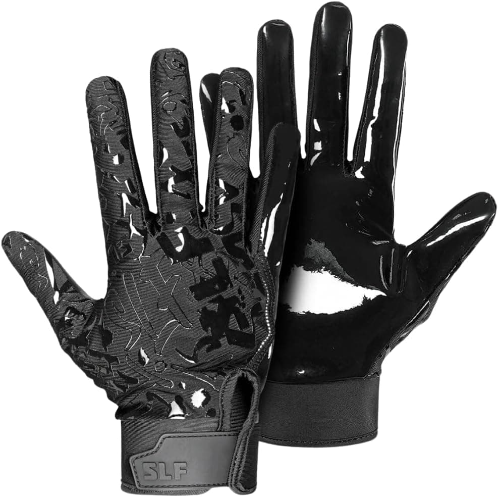 Sticky Football Gloves for Receivers — Basic Black