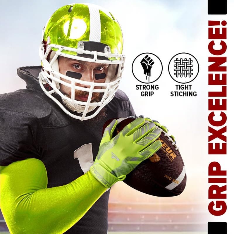 Sticky Receiver Gloves for Youth Boys 8-12 - Durable Grip, Stretch Fit, Vibrant Colors