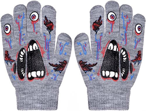 Polar Wear Skeleton Monster Knit Gloves for Boys & Girls Winter — B6b1568 Monster Gray