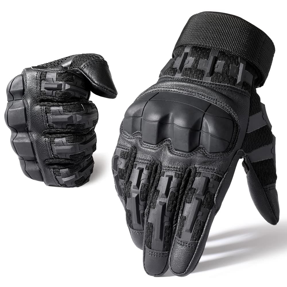 Tactical Rubber Gloves for Men Touchscreen Compatible Motorcycle Hunting