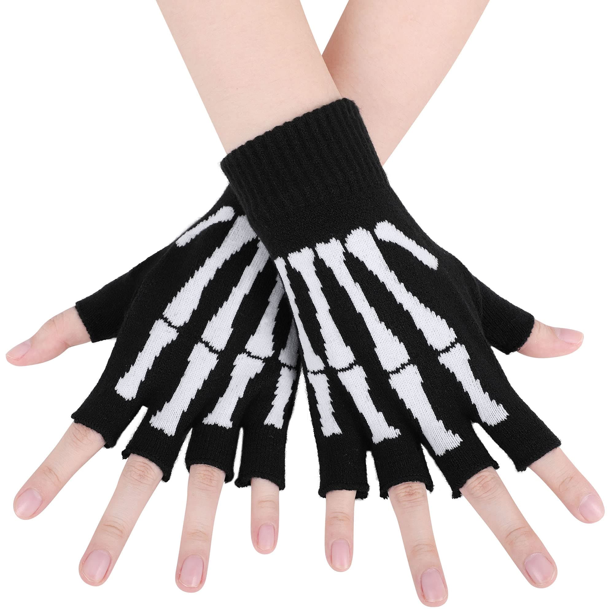 Stylish Fingerless Skull Gloves for Men and Women