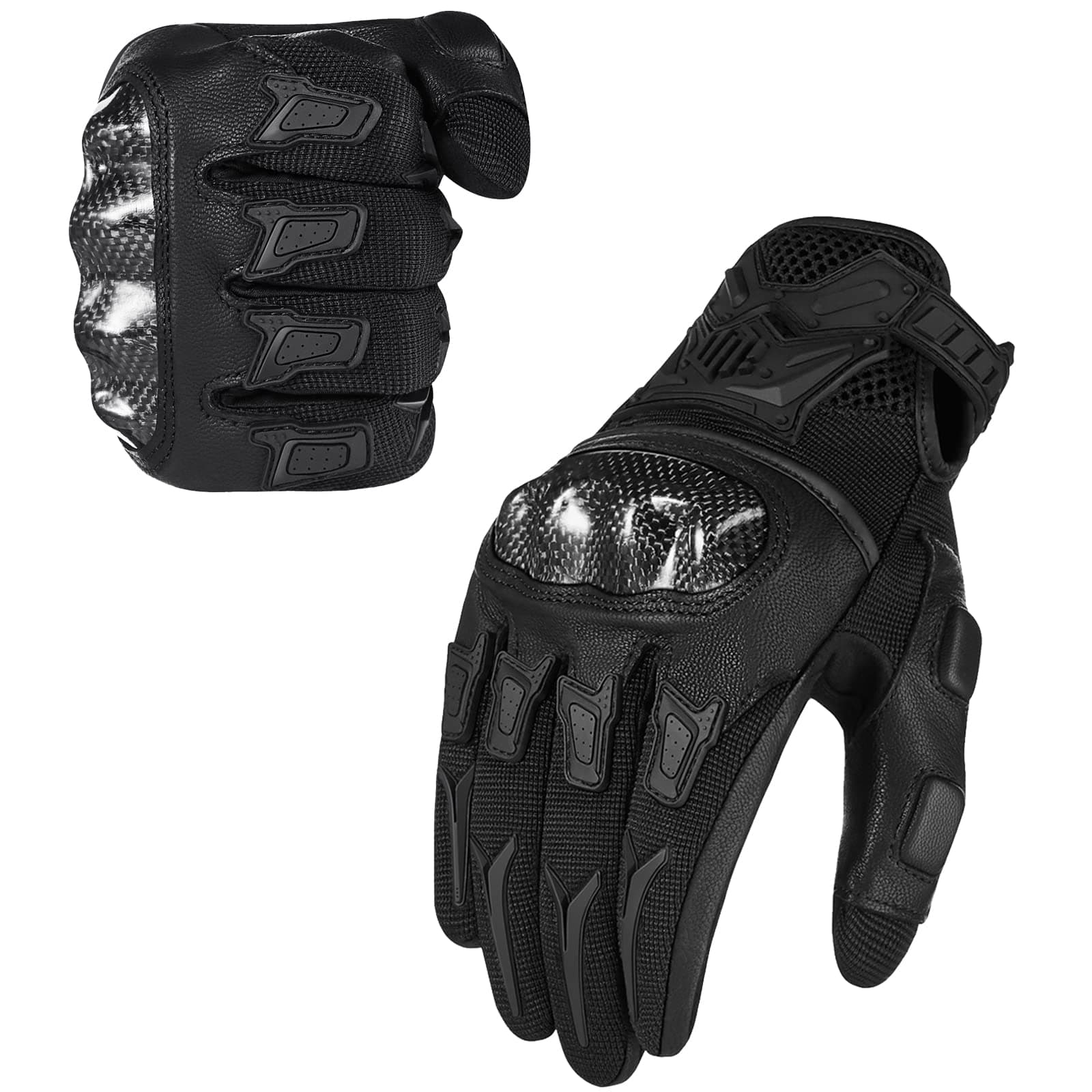 ILM Motorcycle Motocross Gloves for Men & Women (Black, L)