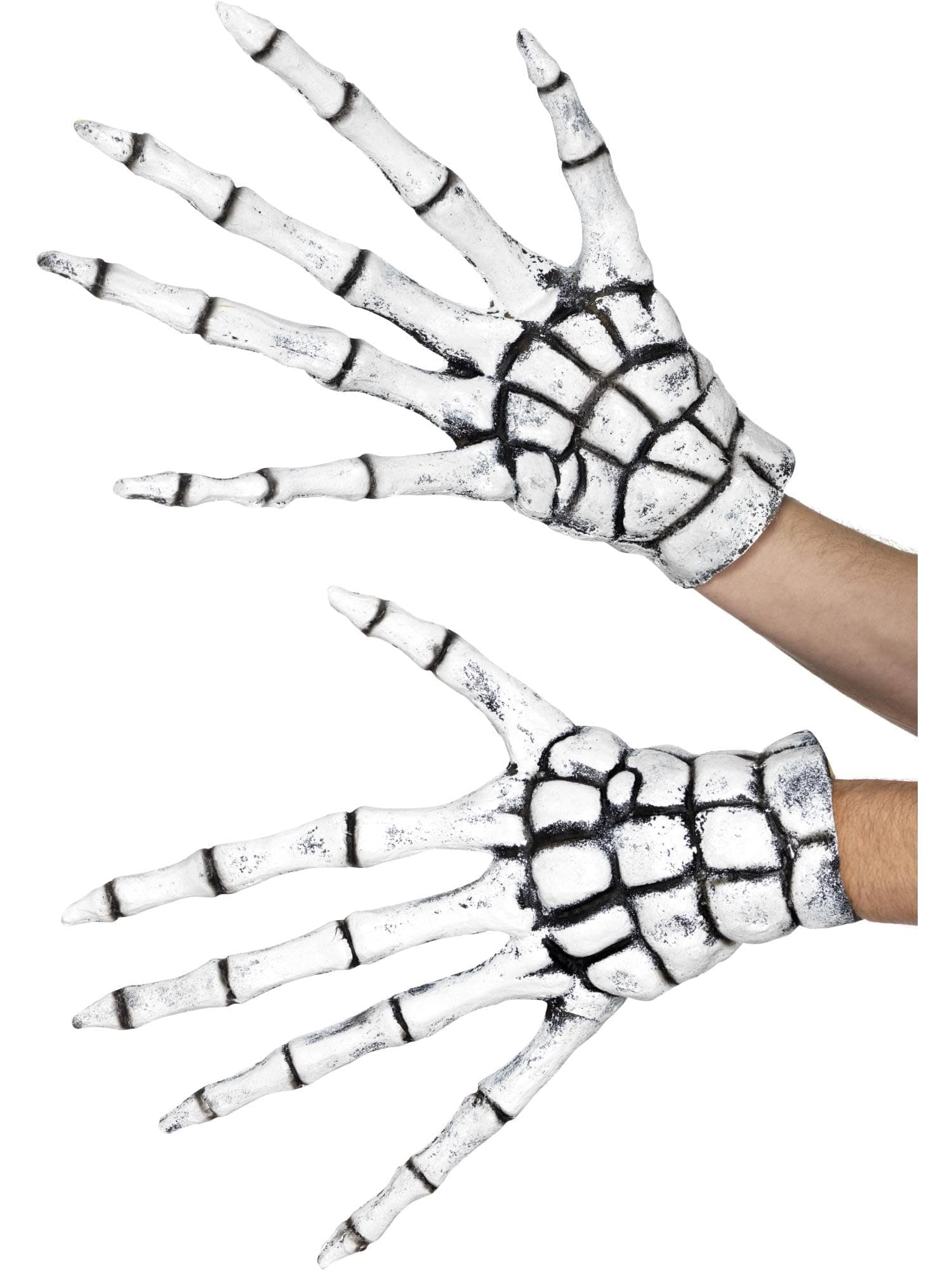 Smiffys Grim Reaper/Skeleton Gloves, White, One Size