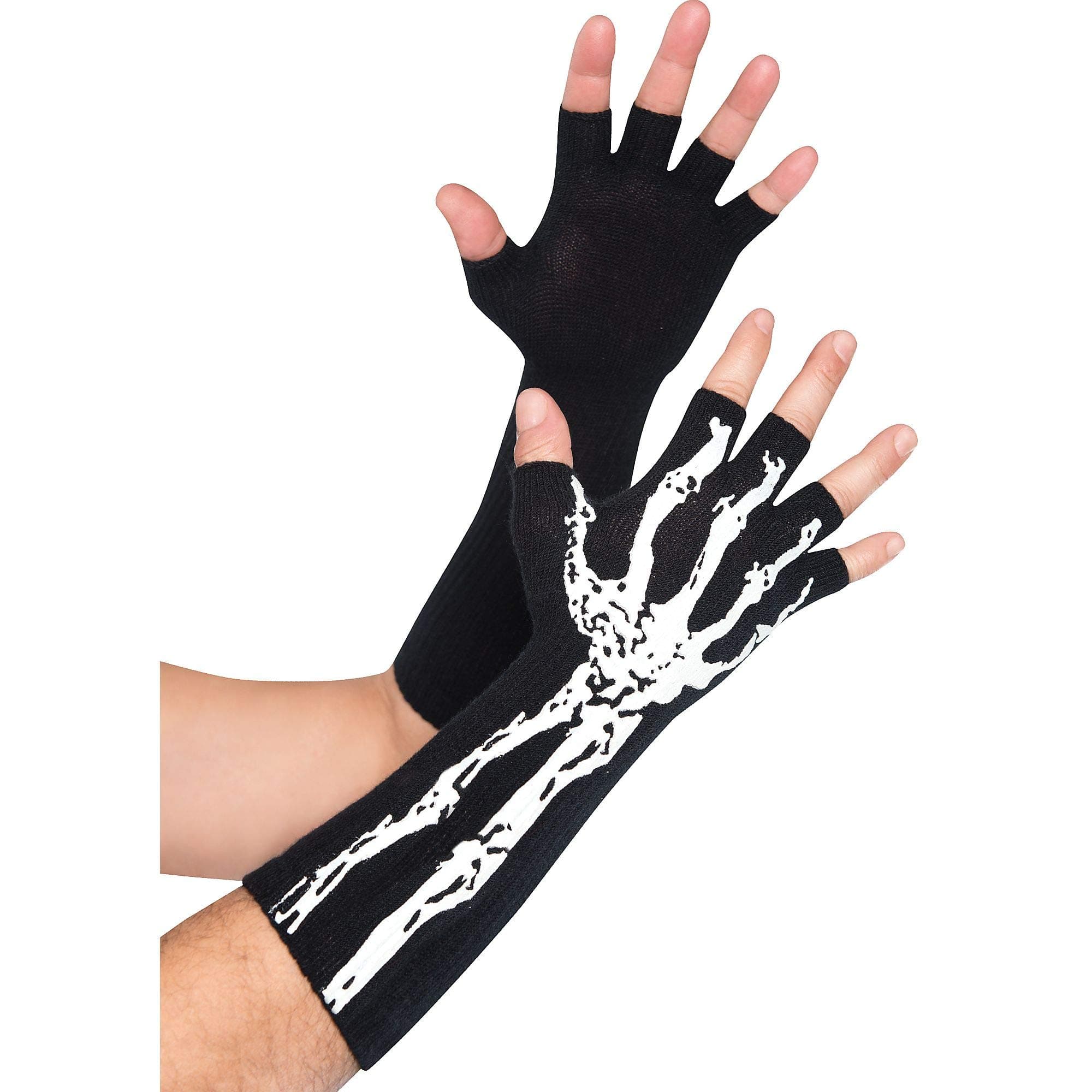 Amscan Black Skeleton Glow-in-the-Dark Gloves - Party and Outdoors Perfect