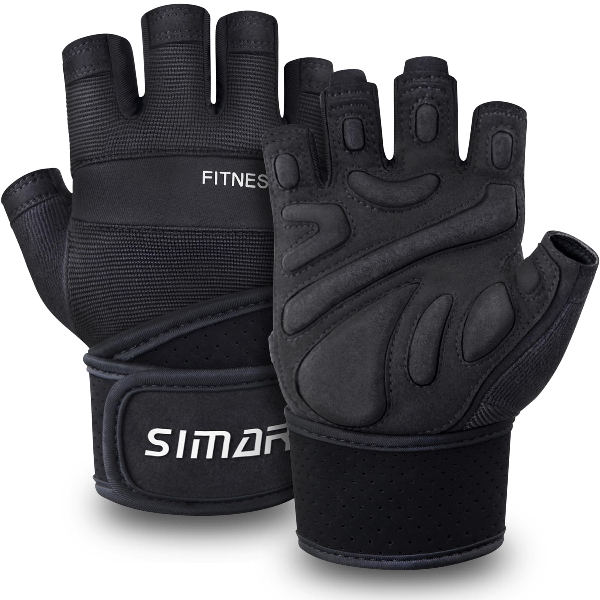 SIMARI Ventilated Workout Gloves with Wrist Support for Men and Women