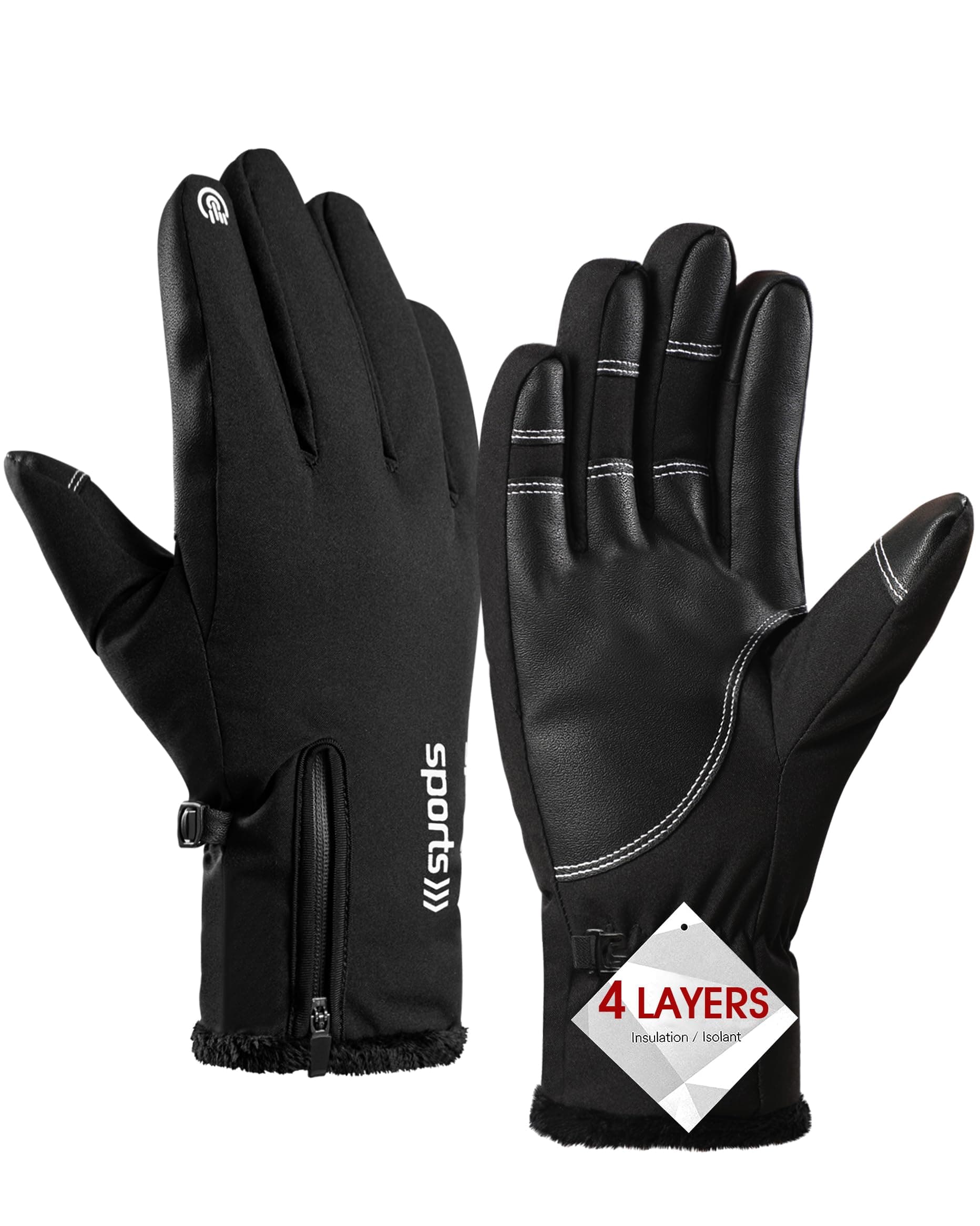 Pleneal Winter Ski Gloves Windproof Waterproof Touchscreen Anti-Slip Warm