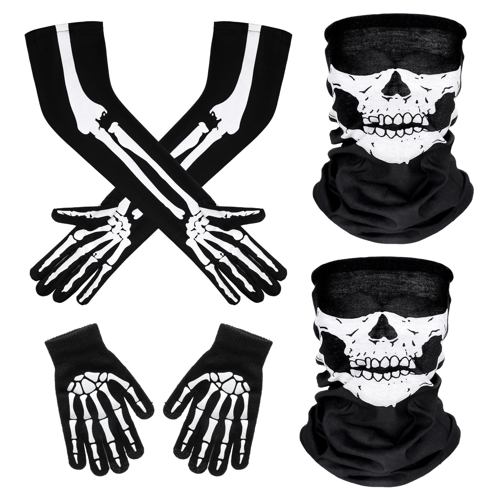 Whaline Skeleton Gloves & Skull Face Masks for Halloween