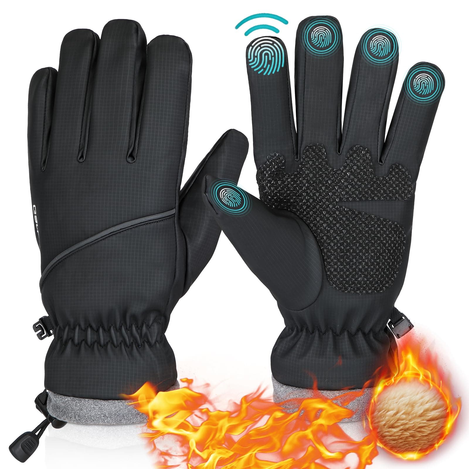 Rsebly Winter Gloves: Waterproof, Windproof, Touch Screen, Thermal Warm for Men and Women