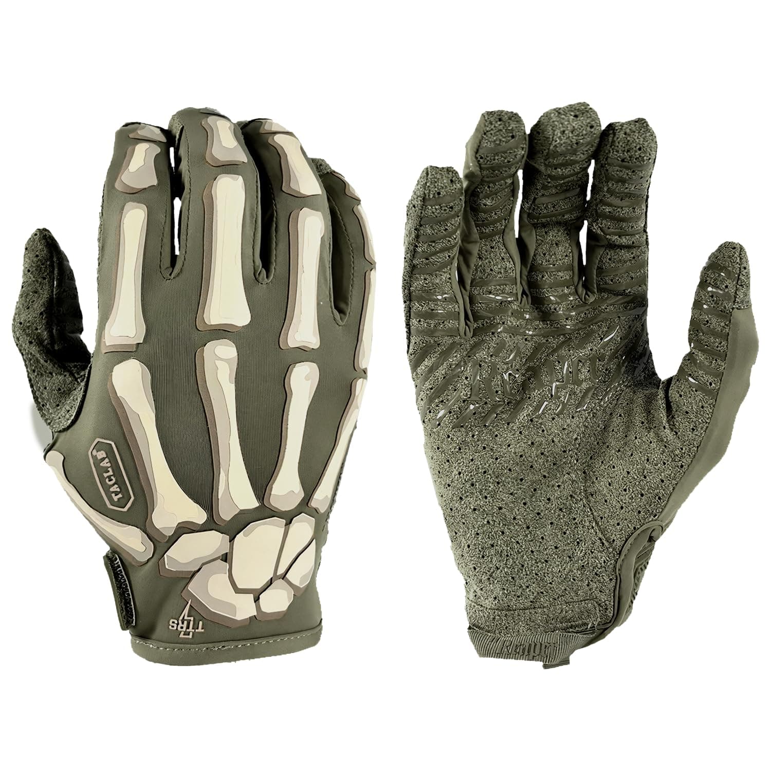 Reaper Ghost Green Skeleton Gloves - Lightweight for Airsoft, Paintball, Cycling & More (Large)