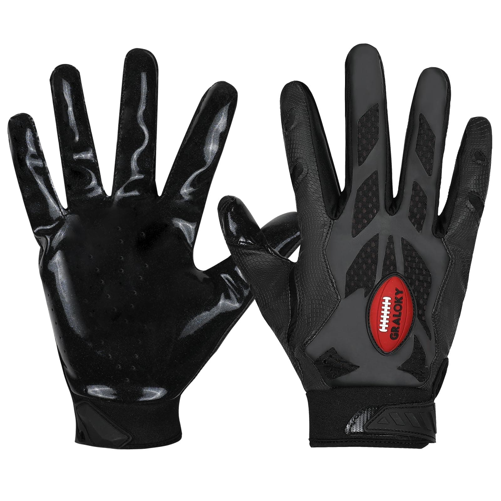 Youth and Adult Silicone Grip Football Gloves