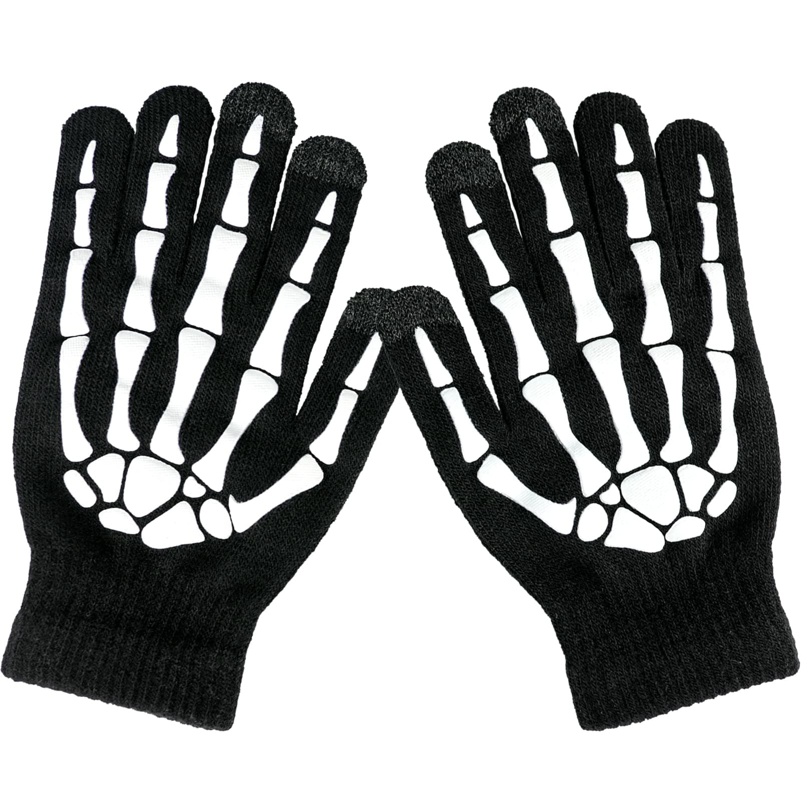 Lousye Halloween Skull Gloves - Touch Screen Warm Skeleton Gloves