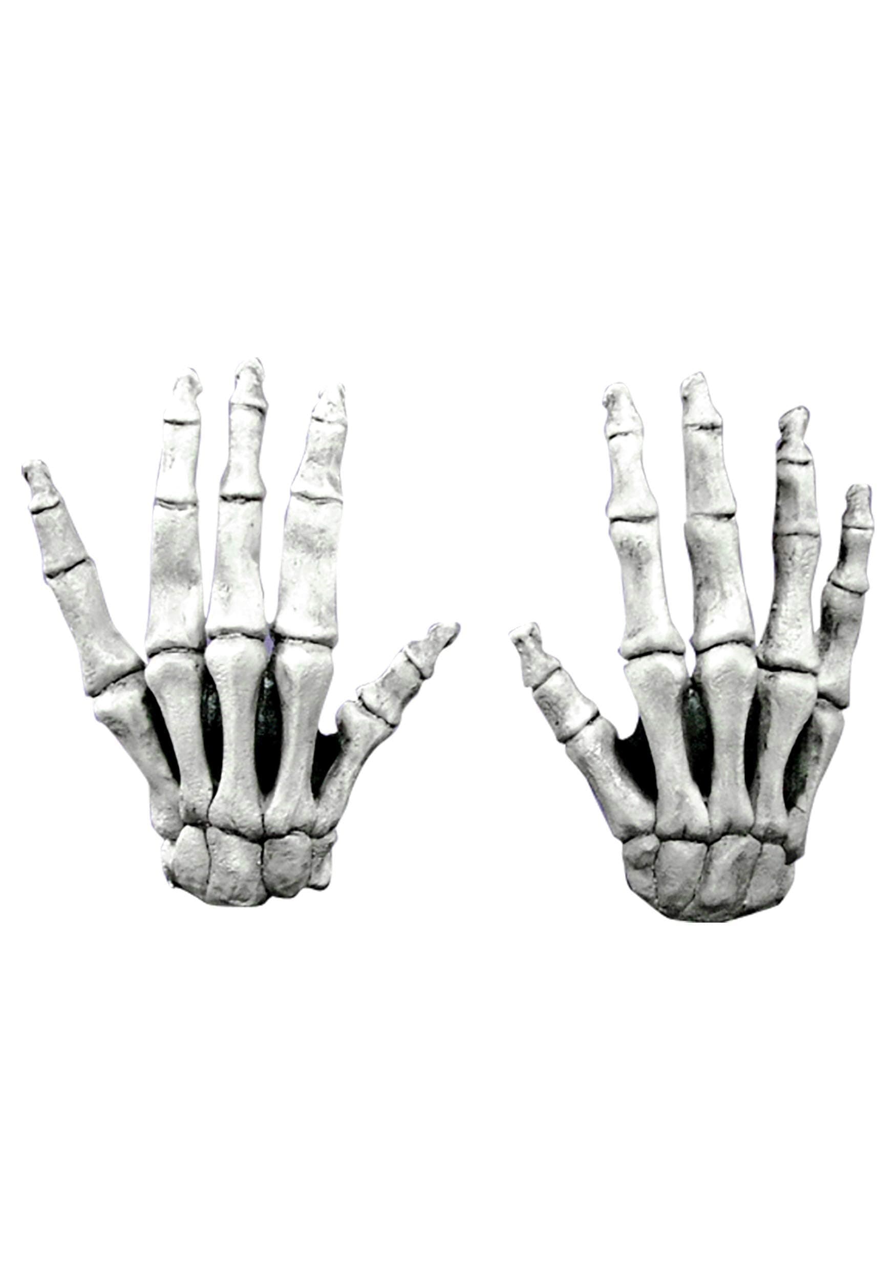 Ghoulish Productions Large White Latex Skeleton Hands Skull Accessory