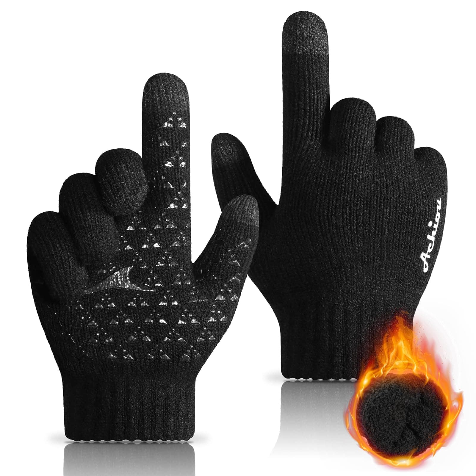 Achiou Winter Gloves for Men & Women squeezing Juice Touch Screen Anti-Slip