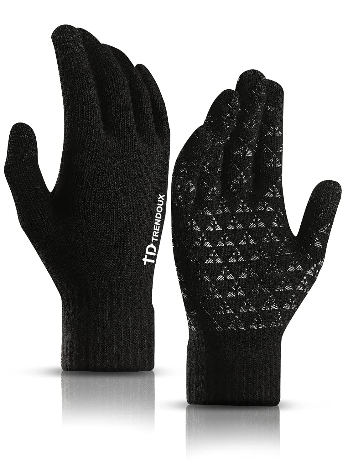 TRENDOUX Winter Gloves for Men & Women - Touch Screen Warm Knit Gloves for Cold Weather