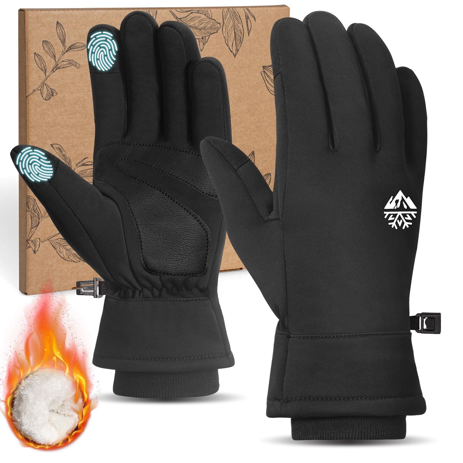 RIGWARL Thick Winter Gloves for Men & Women, Waterproof & Windproof, Warm Touchscreen Gloves