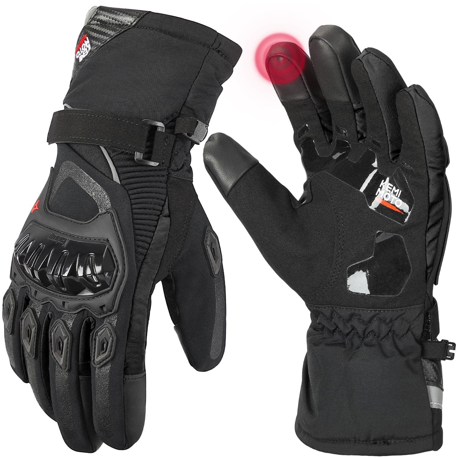 KEMIMOTO Winter Riding Gloves, Rainproof Touchscreen Compatible for ATV, UTV, Snowmobile