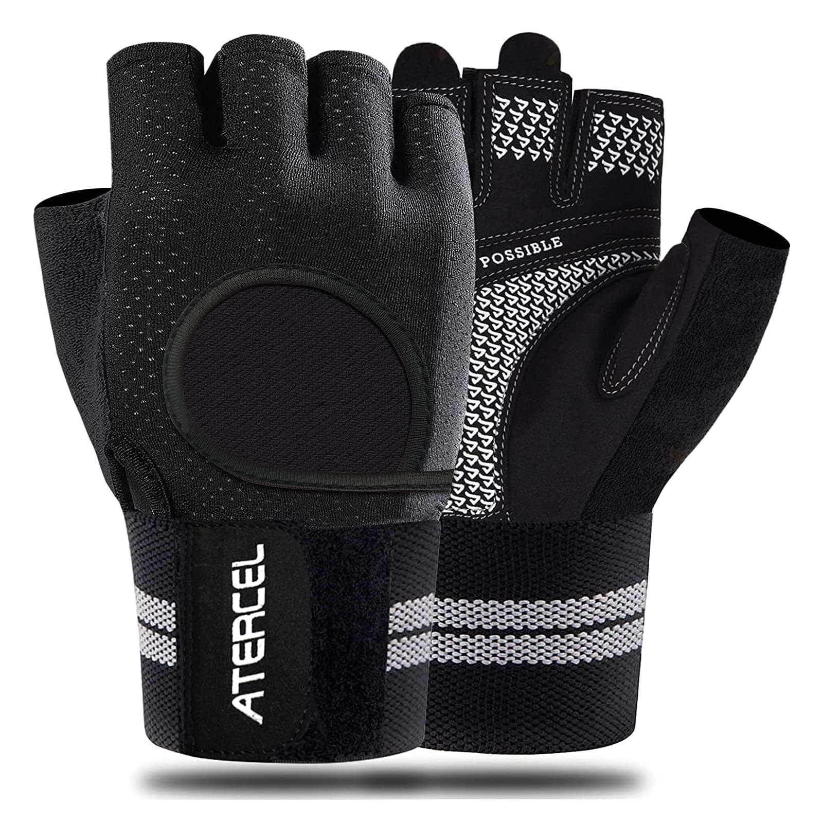 ATERCEL Breathable Weight Lifting Gloves with Wrist Support for Gym Exercise