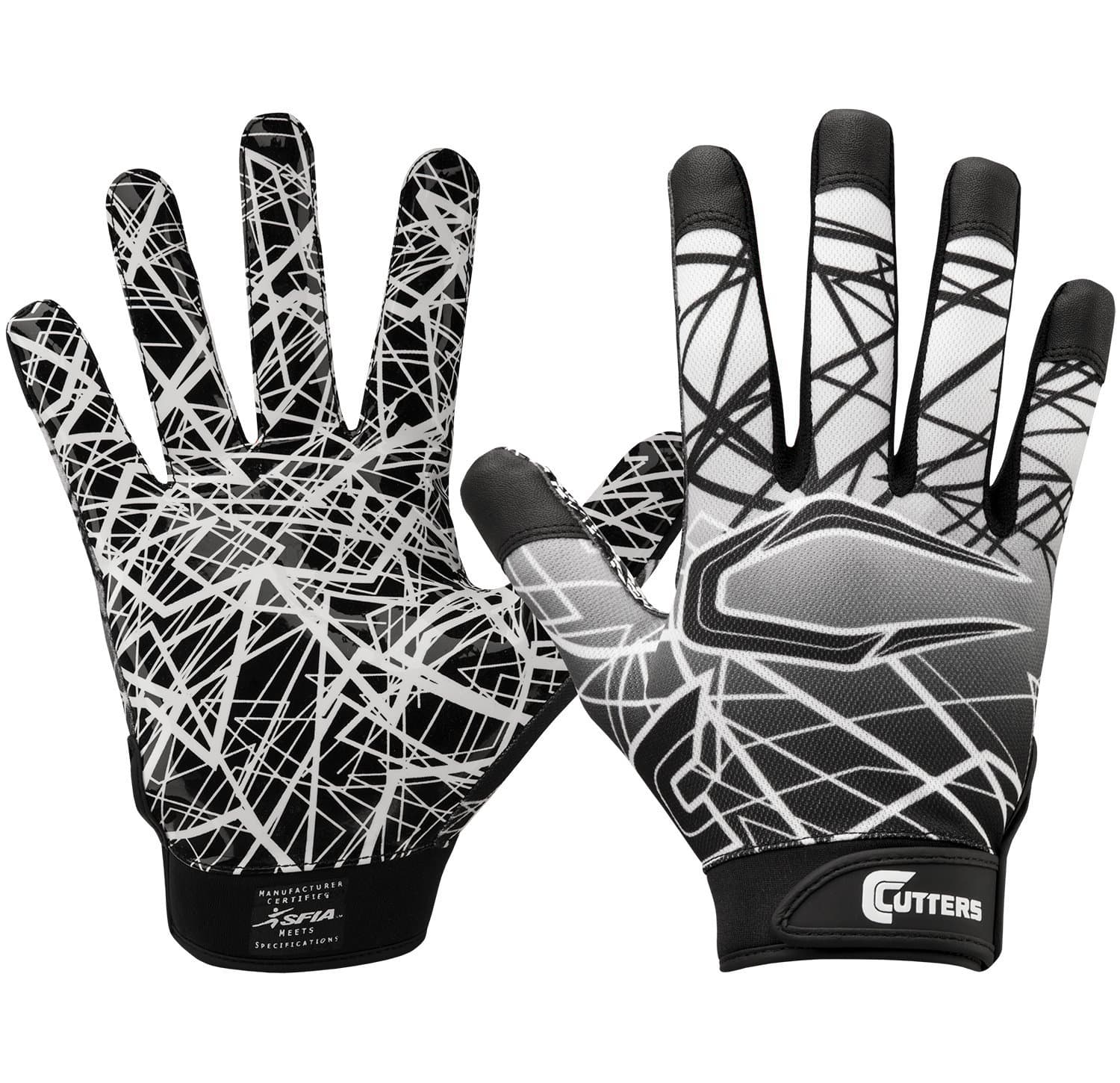 CUTTERS Game Day Football Receiver Gloves with Silicone Grip & Support