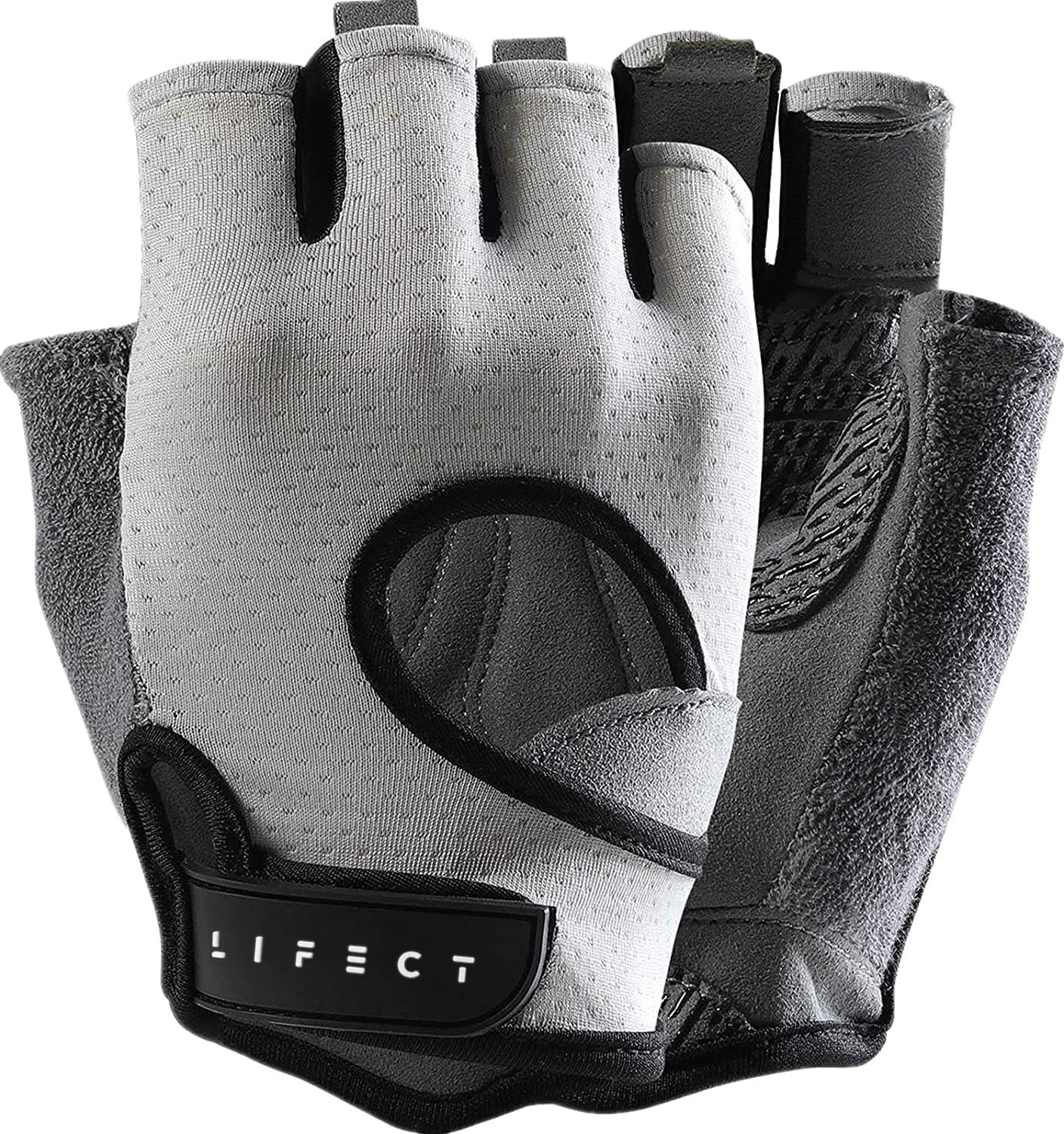 LIFECT Freedom Workout Gloves for Powerlifting and Gym, Curved Open Back, Men and Women