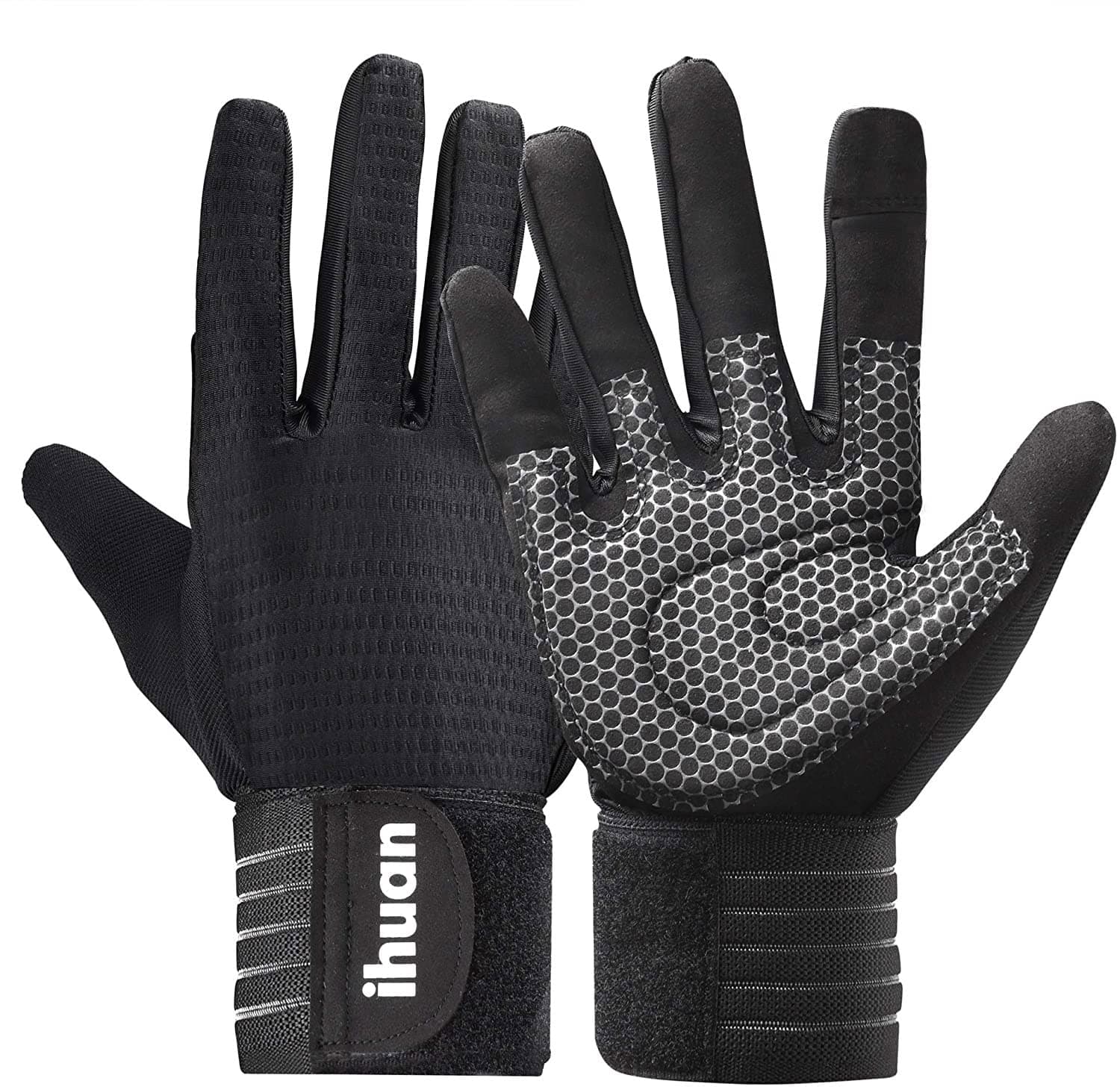 ihuan Full-Finger Workout Gloves for Men: Gym Weight Lifting Gloves for Deadlift