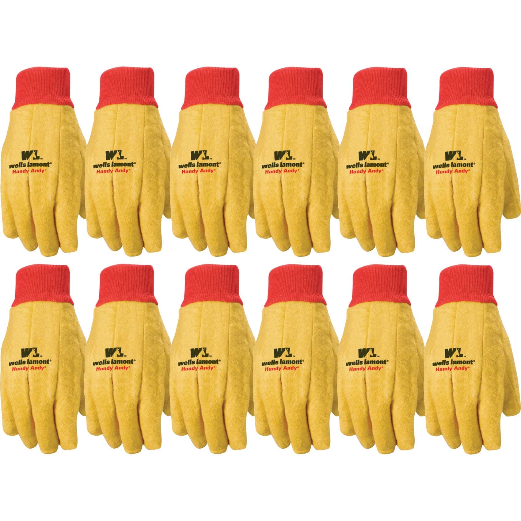Wells Lamont Men's Gold Work Gloves, Large Pack of 12 US