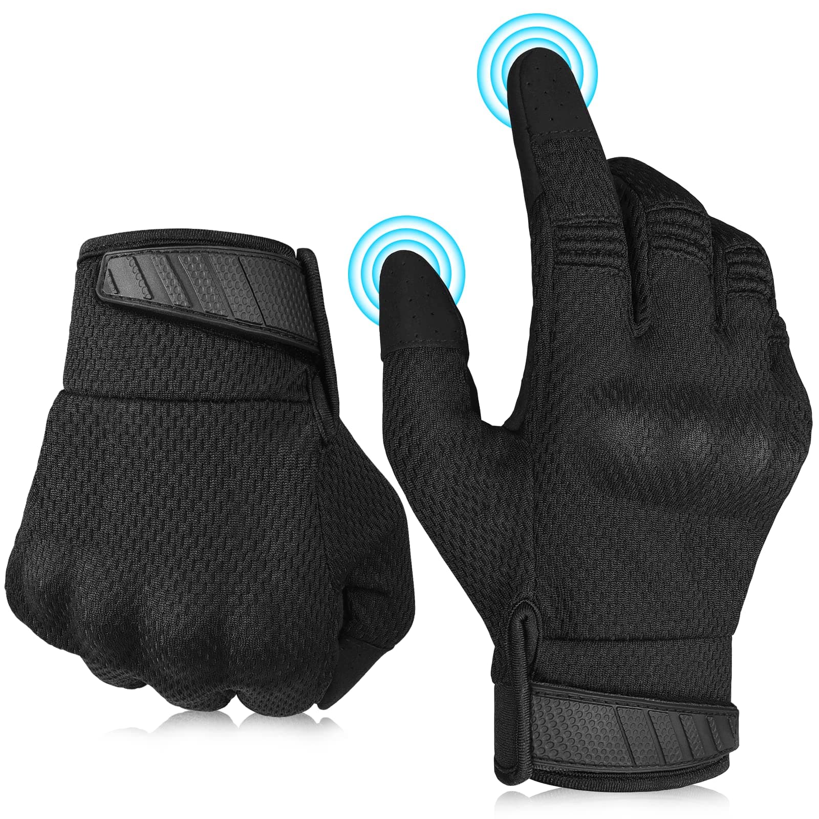 OOPOR Men's & Women's Fingerless Cycling Gloves - Black