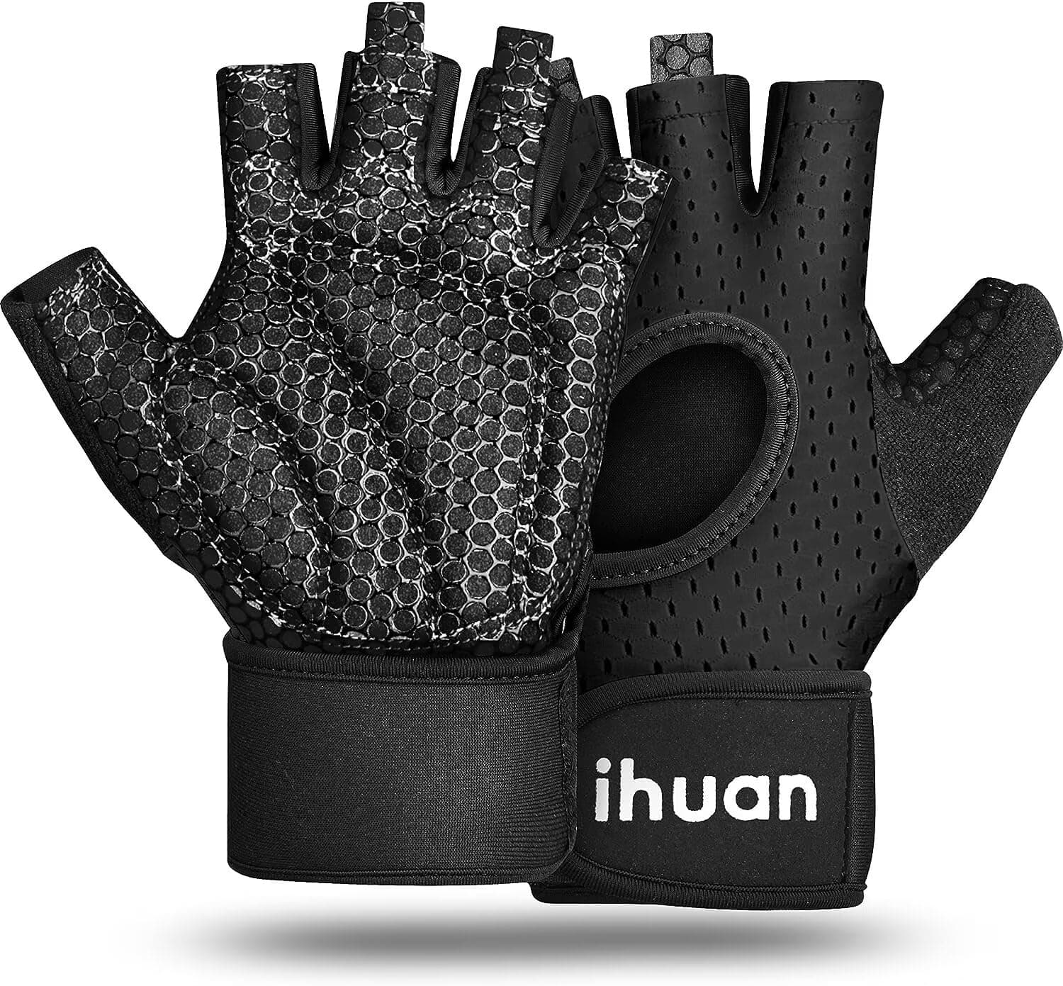 ihuan Breathable Weight Lifting Gloves: Fingerless Wrist Support | Enhanced Grip for Fitness Training
