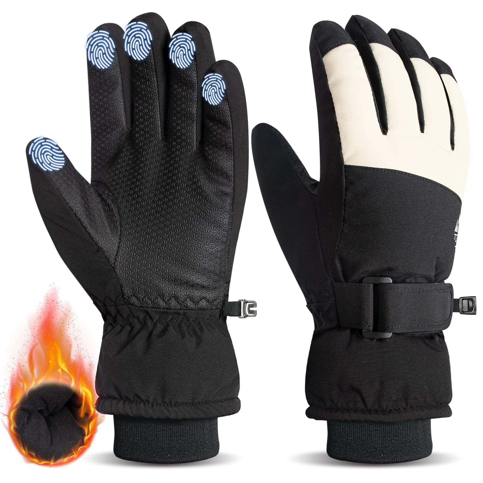 RIGWARL 10℉ Kids Ski Gloves, Waterproof & Windproof for Snowboarding Sledding