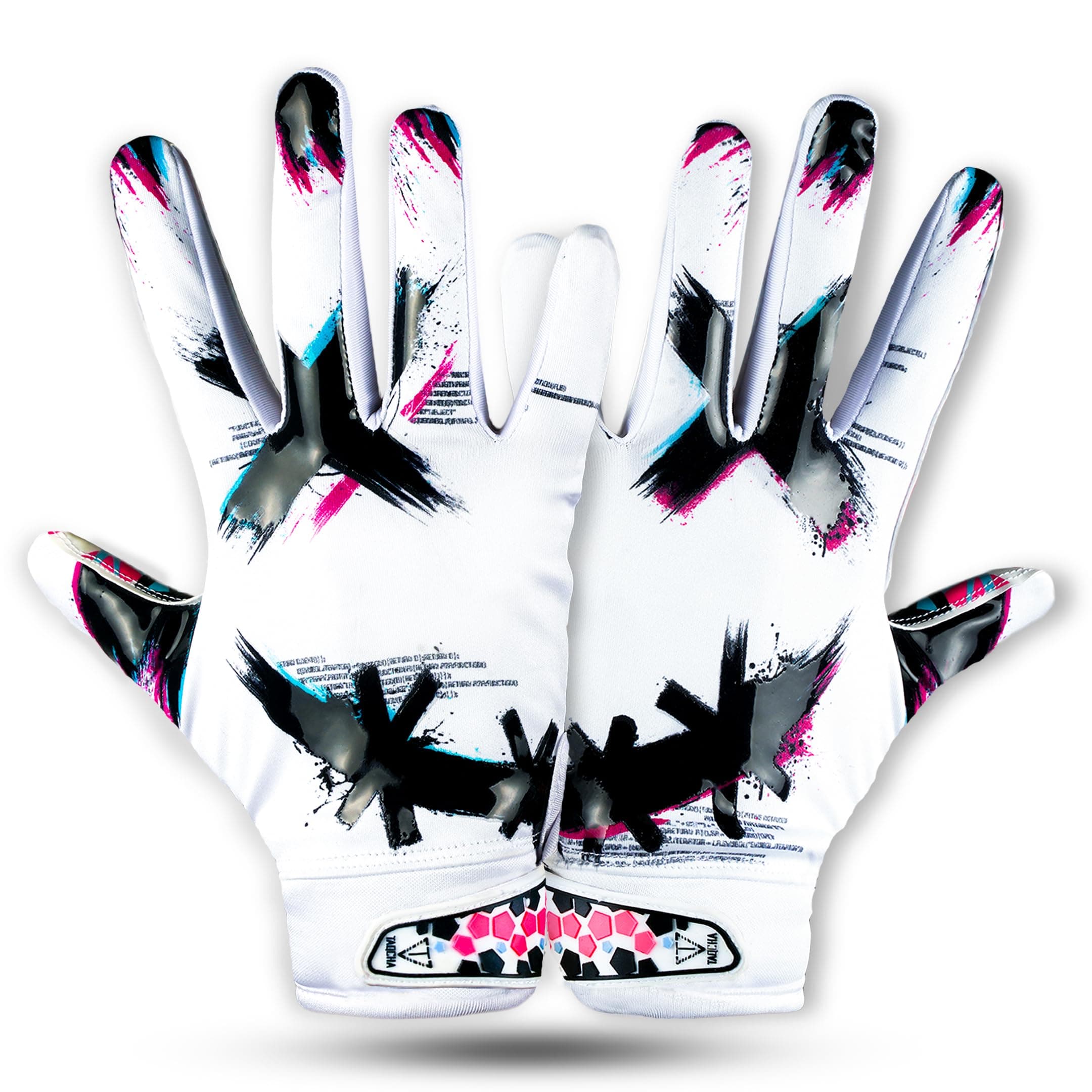 Pro Grip Cross-Eyed White Gloves - Perfect for College Football - Adult & Youth Sizes