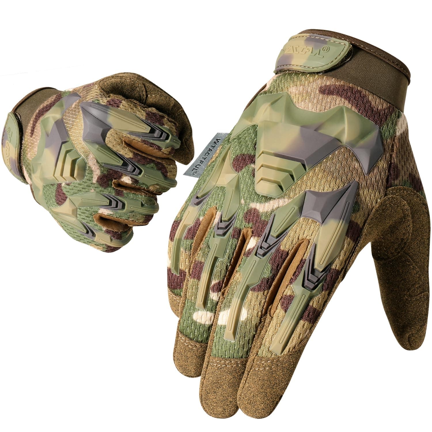 TACTICAL RUBBER GUARDS FOR MEN, BREATHABLE & TOUCHSCREEN CAPABLE Outdoor Gloves