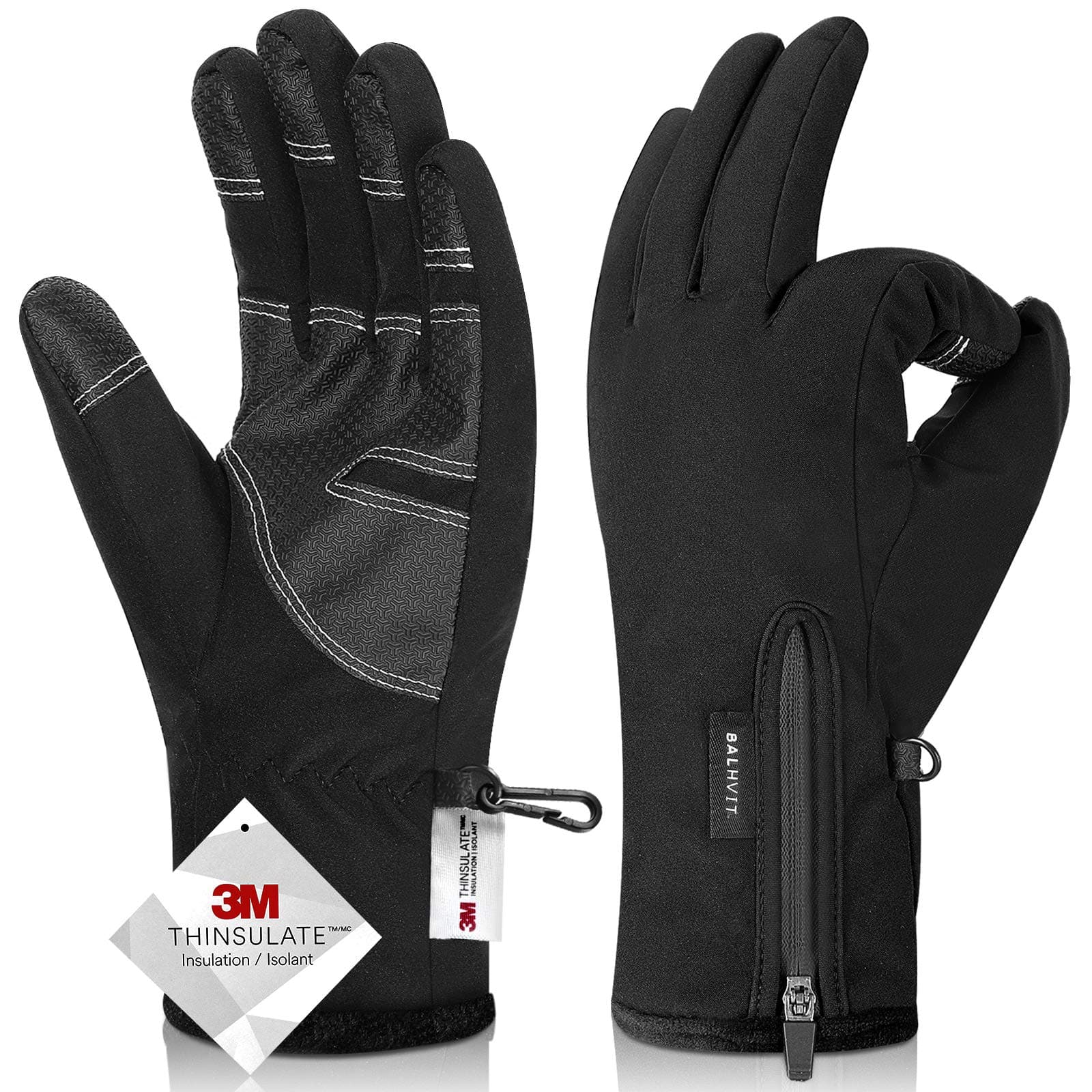Balhvit 10℉ Waterproof Winter Gloves for Men & Women