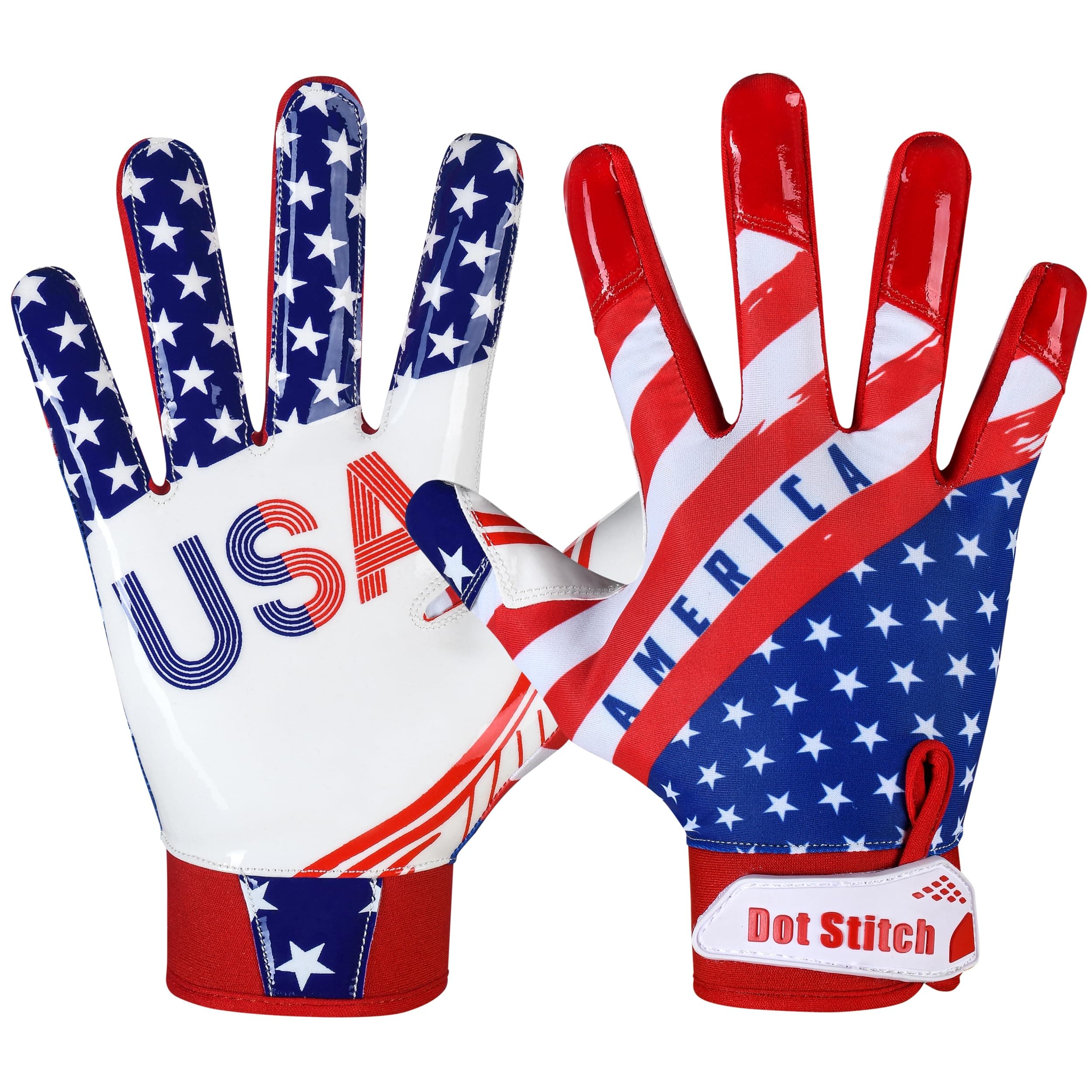 American Flag Football Receiver Gloves for Men, Adults, and Youth