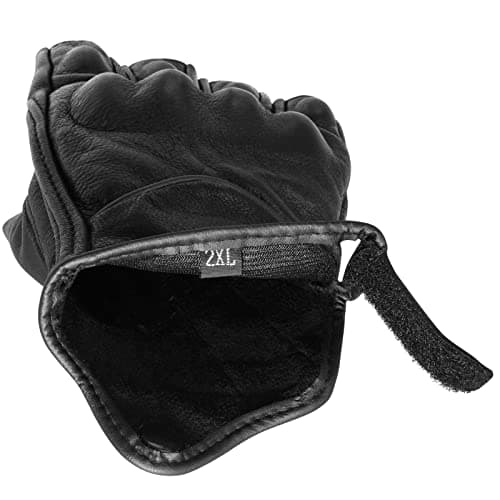 Leather Motorcycle Gloves - Half Finger Knuckle Armor for Men
