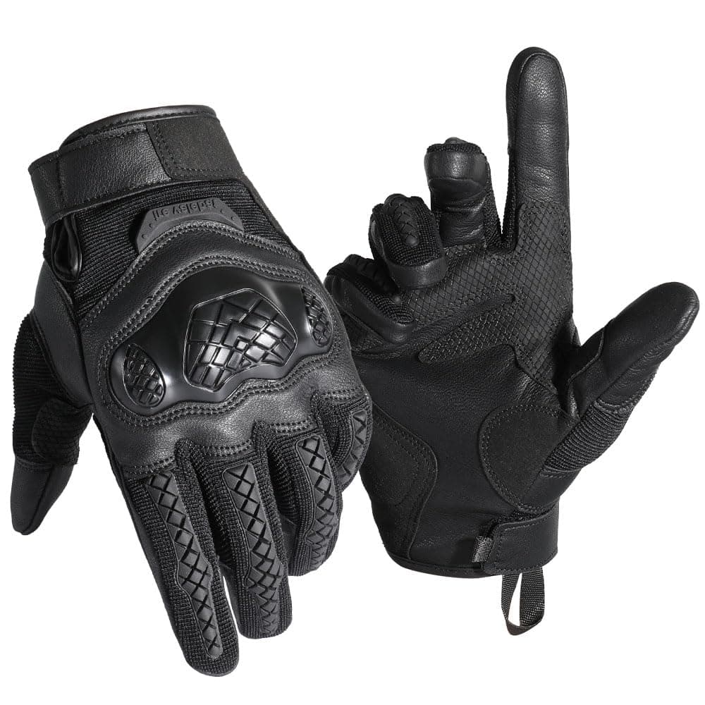 Motorcycle Tactical Gloves for Men: Anti-Slip & Touch Screen Compatible-Rubber Guard Protective