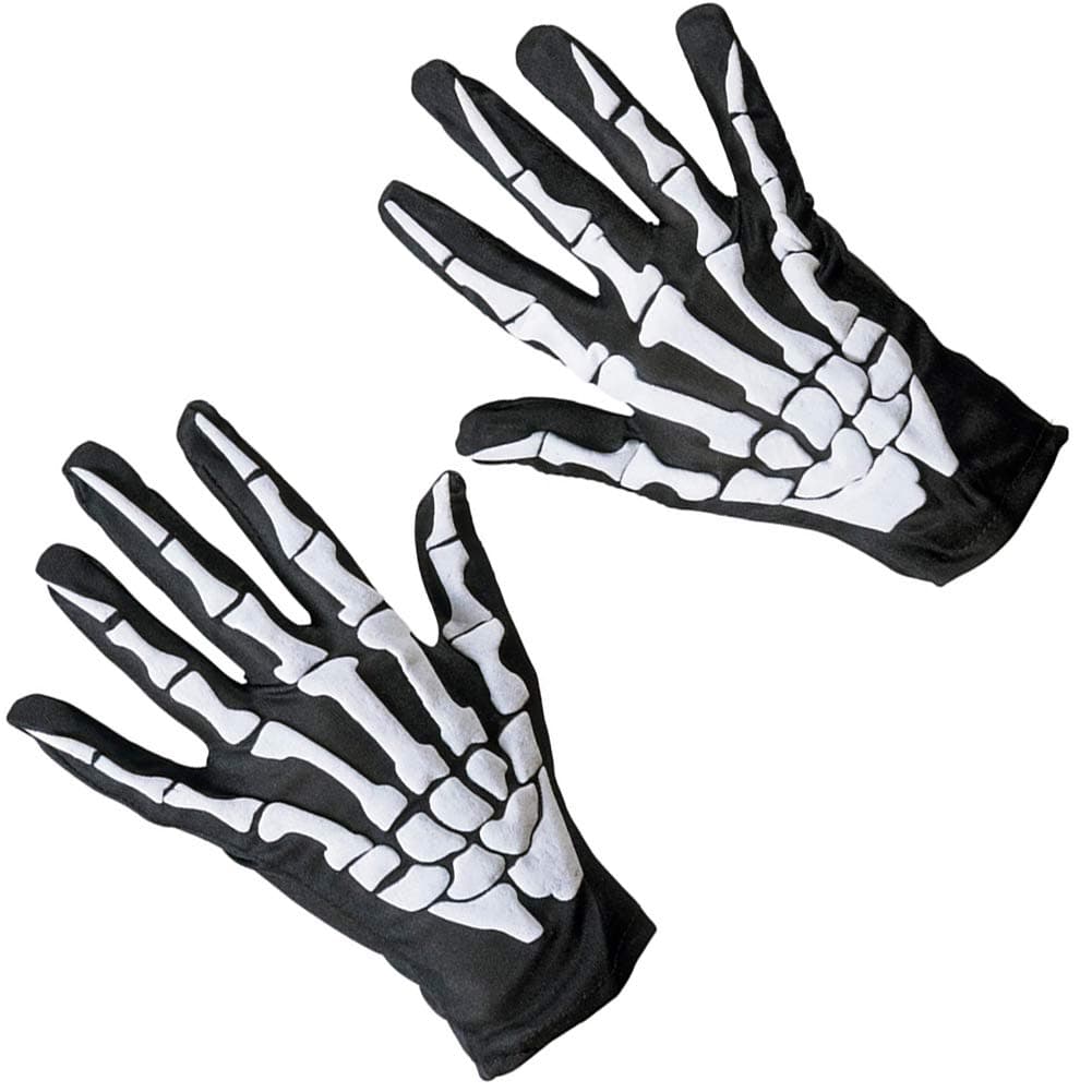 Ghost White Skull Gloves for Adult Halloween Costume Accessories