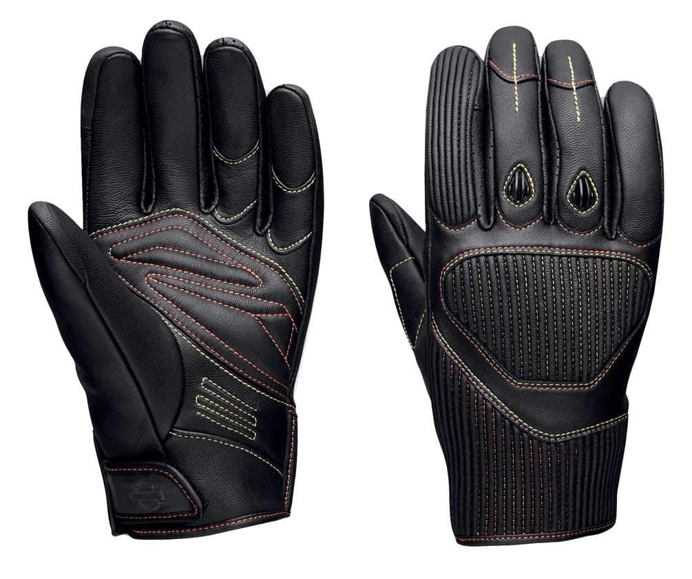 Harley-Davidson Men's Black Full-Finger Goatskin Gloves 98120-20VM