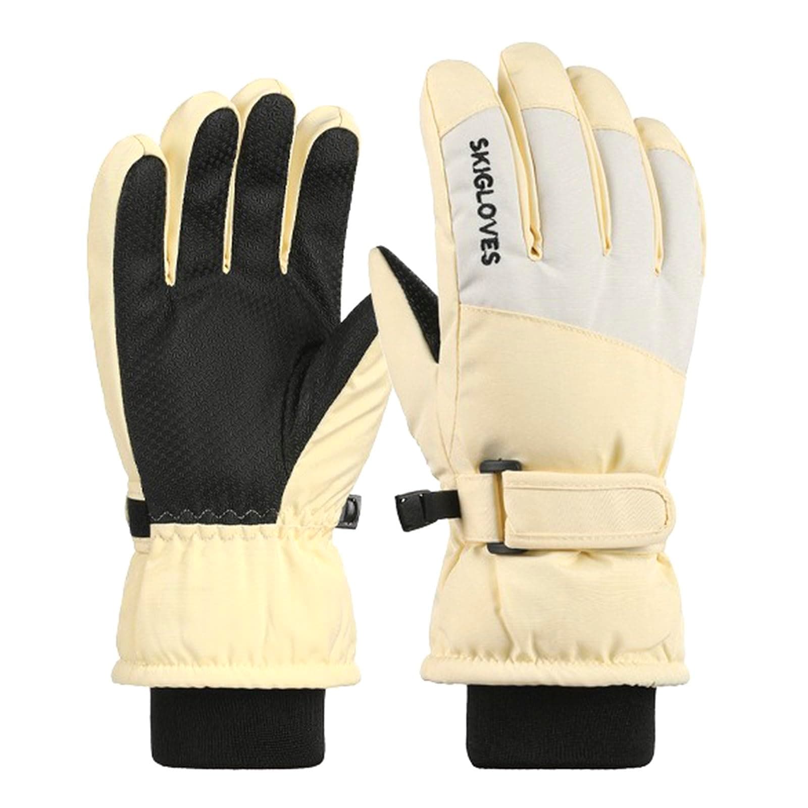 RIGWARL Waterproof Winter Gloves for Kids 6-12, Boys & Girls (Yellow)