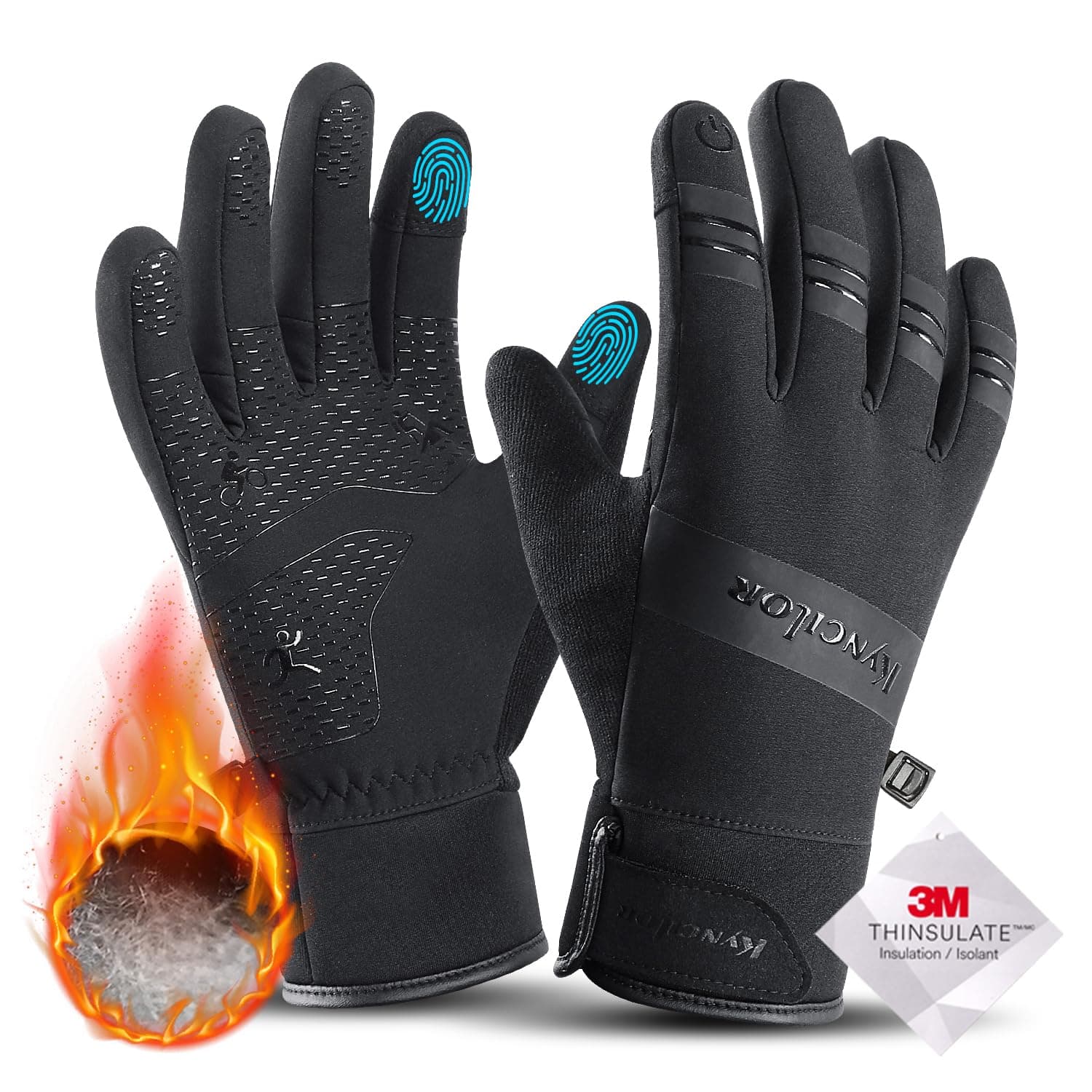 KynciLOR Women's Waterproof Winter Gloves for Cold Weather Snow Touchscreen Compatible