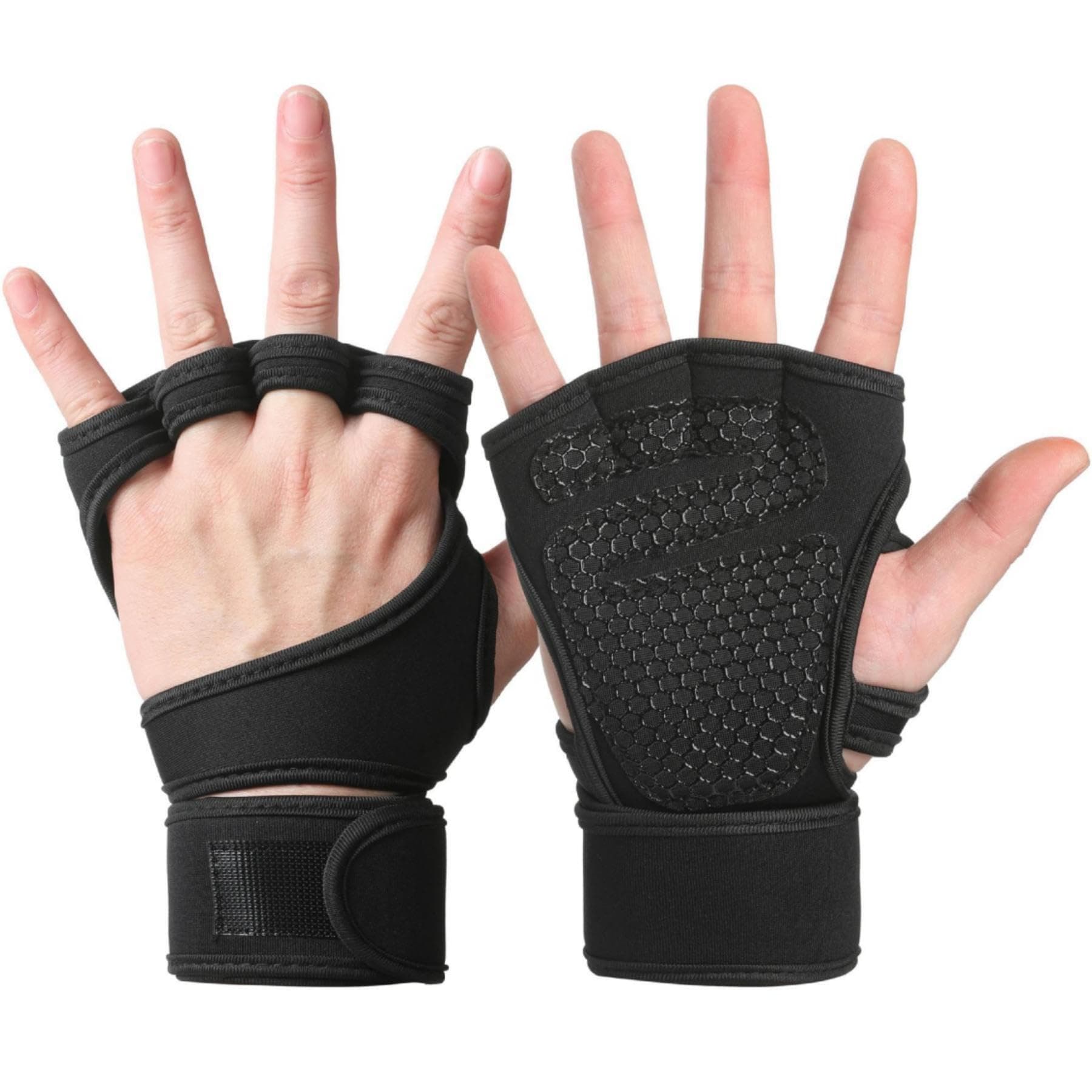 Supportive Breathable Gym Gloves for Men/Women, Wrist Support, Cross Training, Cycling, Rowing, Weight Lifting