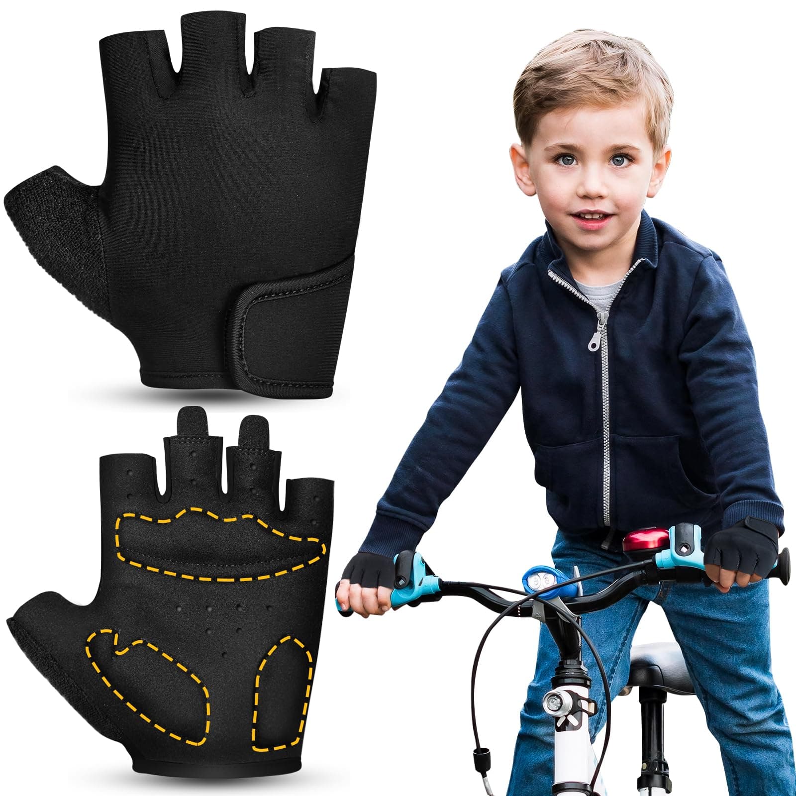 RIGWARL Kids' Protective Cycling Gloves for Hiking, Camping, Fishing